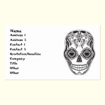 Modelo del diamante del cráneo del chica de Dia de tarjetas de negocio