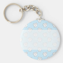Modelo del elefante blanco en azul claro. llaveros personalizados