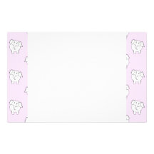 Modelo del elefante blanco en rosa papelería personalizada