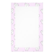 Modelo del elefante blanco en rosa papelería personalizada