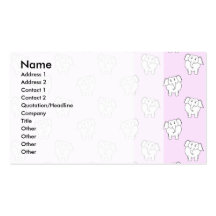 Modelo del elefante blanco en rosa tarjeta de negocio