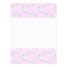 Modelo del elefante blanco en rosa tarjeta postal