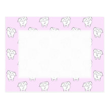 Modelo del elefante blanco en rosa tarjeta postal