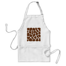 Modelo del estampado de girafa en Brown oscuro Delantales