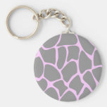 Modelo del estampado de girafa en gris llaveros personalizados