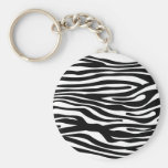 Modelo del estampado de zebra - blanco y negro llaveros personalizados