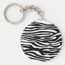 Modelo del estampado de zebra - blanco y negro llaveros personalizados