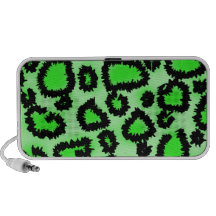 Modelo del estampado leopardo del negro y de la ve altavoces de viajar