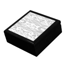 Modelo del estilo de Nouveau del arte en gris y bl Cajas De Regalo