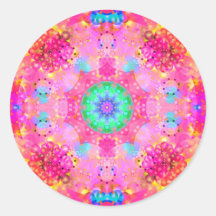 Modelo del fractal de las estrellas y de las burbu pegatinas redondas