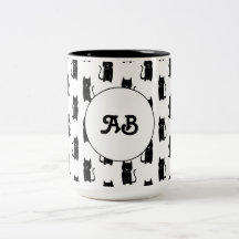 Modelo del gato negro tazas de café