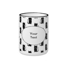 Modelo del gato negro tazas de café