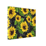Modelo del girasol del vintage lienzo envuelto para galerías