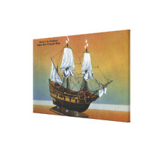 Modelo del Mayflower en la opinión de Pasillo del  Impresión En Lienzo Estirada