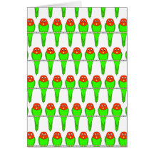 Modelo del pájaro. Parakeets. Tarjeton
