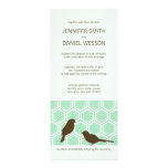 Modelo del panal en verde menta con los pájaros de invitaciones