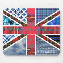Modelo del remiendo de Union Jack Tapete De Ratones