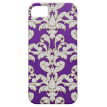 Modelo del remolino del damasco de la hoja floral  iPhone 5 Case-Mate cobertura