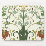 Modelo del vector del remolino de la hoja floral tapete de ratones