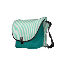 Modelo del verde menta y blanco de las rayas bolsa messenger
