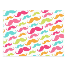 Modelo divertido de moda del bigote de la aguamari postales