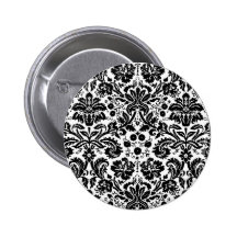 Modelo elegante blanco y negro del damasco pins