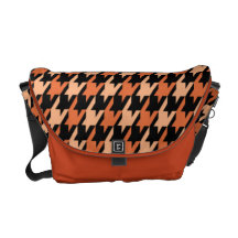 Modelo enrrollado de Houndstooth en negro de la ma Bolsa De Mensajeria