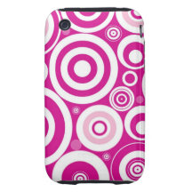 Modelo enrrollado retro femenino rosado de los cír iPhone 3 tough cobertura
