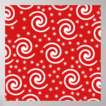 Modelo espiral rojo y blanco posters