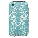 Modelo femenino del damasco del vintage del trullo tough iPhone 3 protector