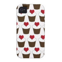 Modelo femenino lindo de los corazones de la magda Case-Mate iPhone 4 carcasas