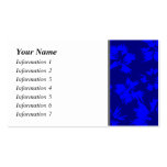 Modelo floral abstracto azul profundo tarjeta de visita