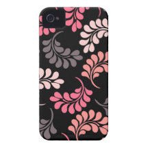 Modelo floral anaranjado rosado coralino del monog Case-Mate iPhone 4 protectores