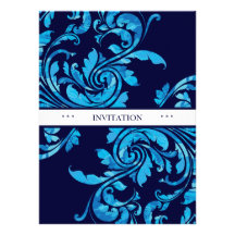 Modelo floral azul marino del damasco comunicado personal  