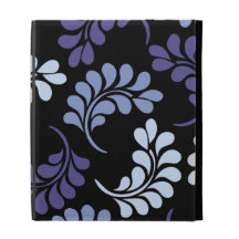 Modelo floral azul púrpura del monograma