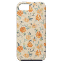 Modelo floral de la materia textil iPhone 5 Case-Mate protectores