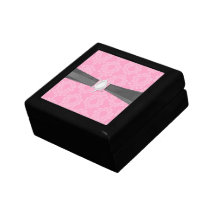 modelo floral del damasco del rosa en colores past cajas de regalo