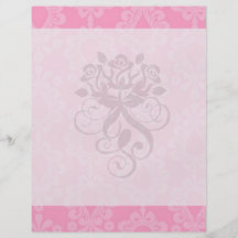 modelo floral del damasco del rosa en colores past tarjeton