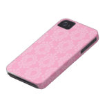 modelo floral del damasco del rosa en colores past iPhone 4 Case-Mate coberturas
