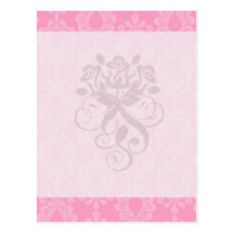 modelo floral del damasco del rosa en colores past tarjeta postal