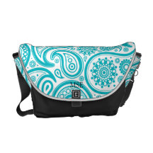 Modelo floral del monograma de Paisley del trullo Bolsas De Mensajeria
