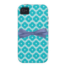 Modelo floral del monograma del trullo lindo Case-Mate iPhone 4 fundas