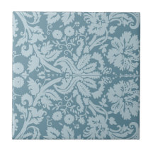 Modelo floral del verde azul del nouveau del arte  teja
