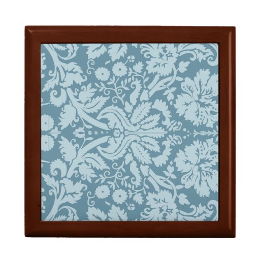 Modelo floral del verde azul del nouveau del arte  caja de joyas