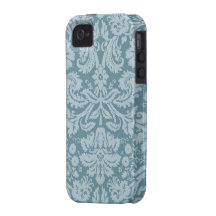 Modelo floral del verde azul del nouveau del arte  iPhone 4/4S funda