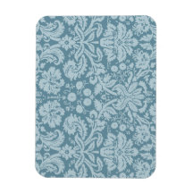 Modelo floral del verde azul del nouveau del arte  imanes rectangulares