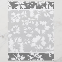 Modelo floral gris y blanco elegante tarjetón