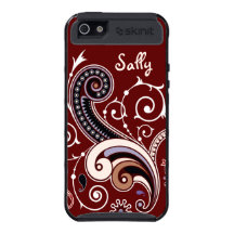 Modelo floral magnífico del remolino de Paisley iPhone 5 Protectores