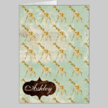Modelo floral Notecard de la jirafa tarjetas