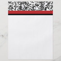 Modelo floral rojo y negro del damasco tarjetas publicitarias
